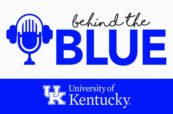 Behind the Blue with a blue microphone 