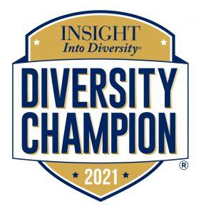 gold and navy logo reading INSIGHT into diversity Diversity Champion 2021