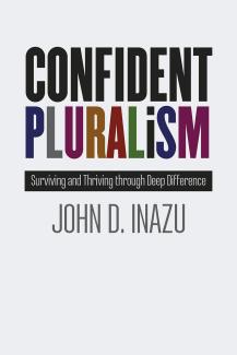 book cover reading Confident Pluralism with the letters in multiple colors