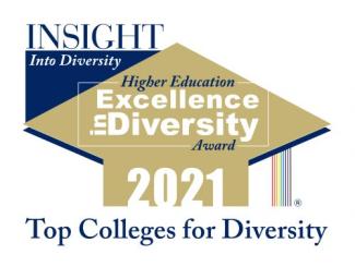 award logo reading INSIGHT into diversity, Higher Education, Excellence in Diversity Award, 2021